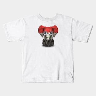 Baby Elephant with Glasses and Iraqi Flag Kids T-Shirt